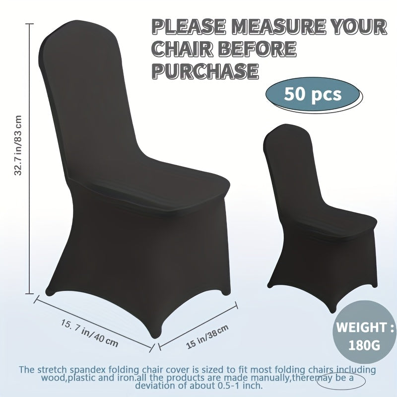 30/50/100/150pcs Elastic Spandex Banquet Chair Covers, Universal Stretch Fit Chair Protectors, Wedding Decorative Chair Covers, Suitable For Weddings, Holidays, Banquets, Parties, Celebrations, Business Meetings, Christmas