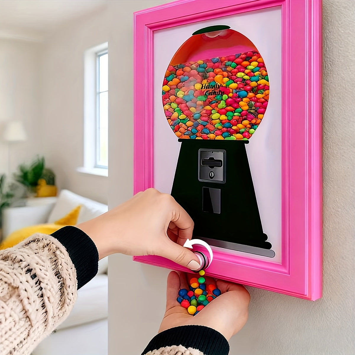 Candy Dispenser, Perfect Christmas Gift Candy Distribution Frame, A Square Frame Hanging on The Wall with Candy Distribution Function, Convenient for Obtaining Candy, Suitable for Schools And Families, Halloween, Christmas Gifts