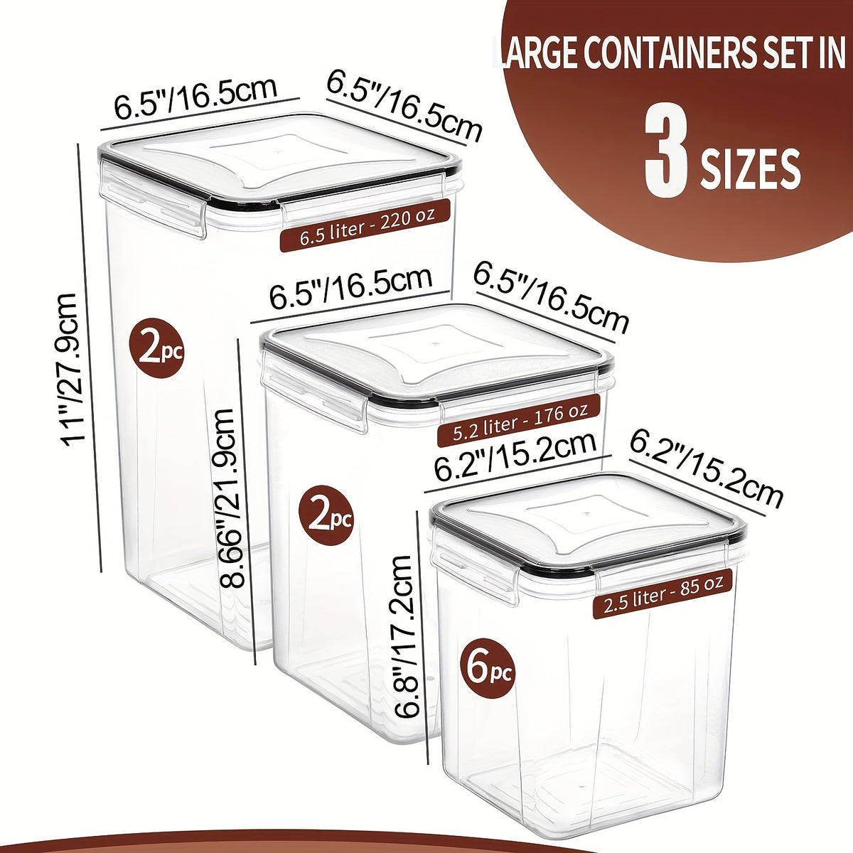 Skroam Large Airtight Food Storage Containers With Lids, 10 Pack Cereal Containers Storage Set - BPA Free Pantry Organizers And Storage For Flour, Sugar & Rice With Measuring Cup, Labels & Marker