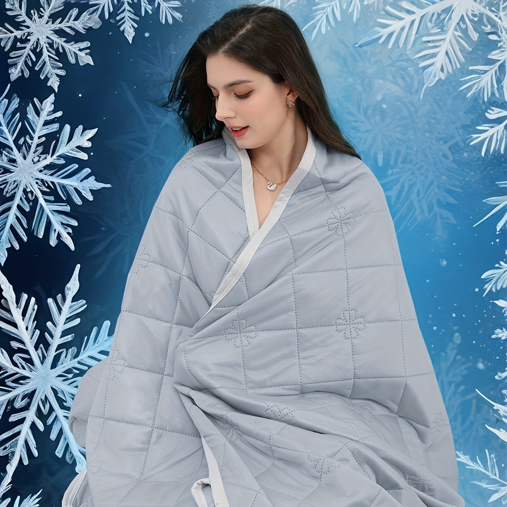 1pc Cooling Blanket, Hot Sleeper Extra Large 108*90 Inches Summer Cooling Blanket, Lightweight Air-cooled Comforter, Adult Heat Absorption Soft And Breathable Smooth Air Conditioner By Cool Breathable Moisture Absorption And Perspirat