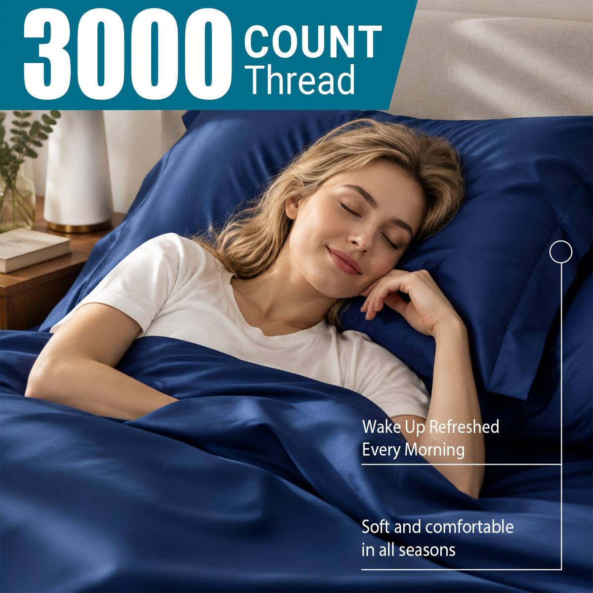 3/4pcs Cooling Bamboo Bed Sheet Set, 3000 TC Extra Deep Pocket 20 Inch Bed Sheet, Children Luxury Soft Hotel & Cooling Sheet Set for Hot Sleepers, Wrinkle And Shrink Resistant, Fitted Sheet And Flat Sheet And Pillowcases, Twin/Full/Queen/King