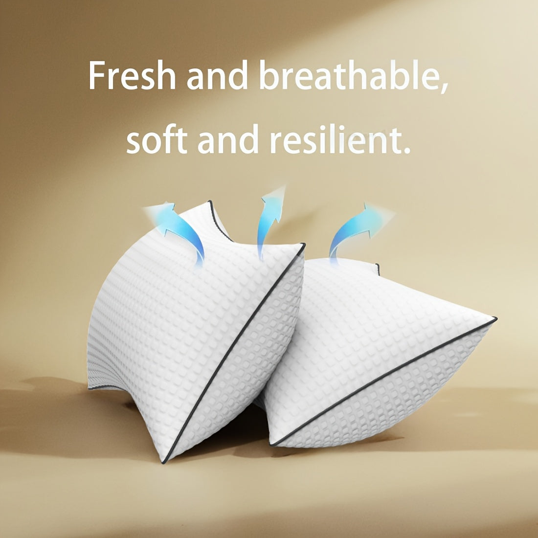 2-Pack Cooling Hollow Fiber Pillows | Ultra-Soft Polyester Fiber Fill | 3D Airflow Technology | Hotel-Grade Breathable Support | All-Season Comfort | 20x30 Inches | White