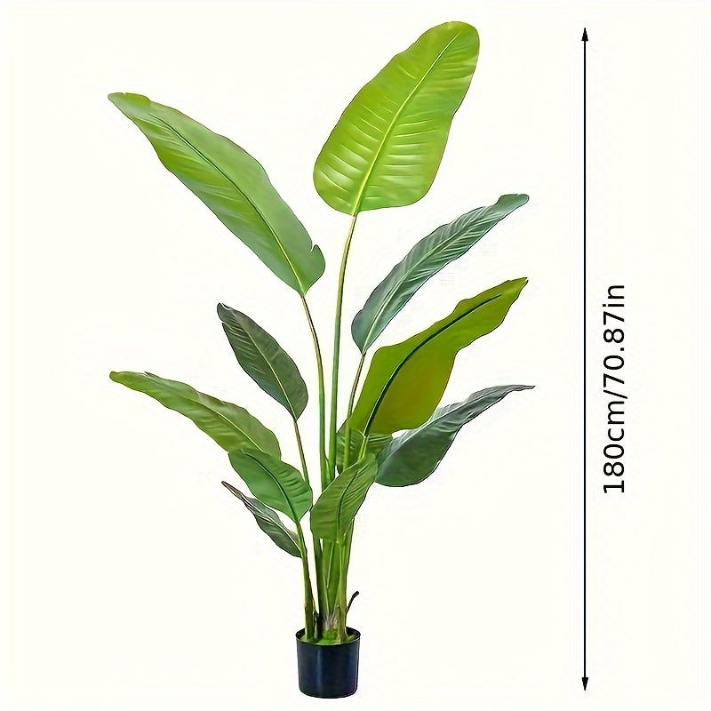 1Pack 70.87inch Lush & Realistic Bird Of Paradise Artificial Plant | Durable Plastic Pot, Maintenance-Free, Perfect for Indoor/Outdoor Decor, Ideal Housewarming Gift for All Seasons