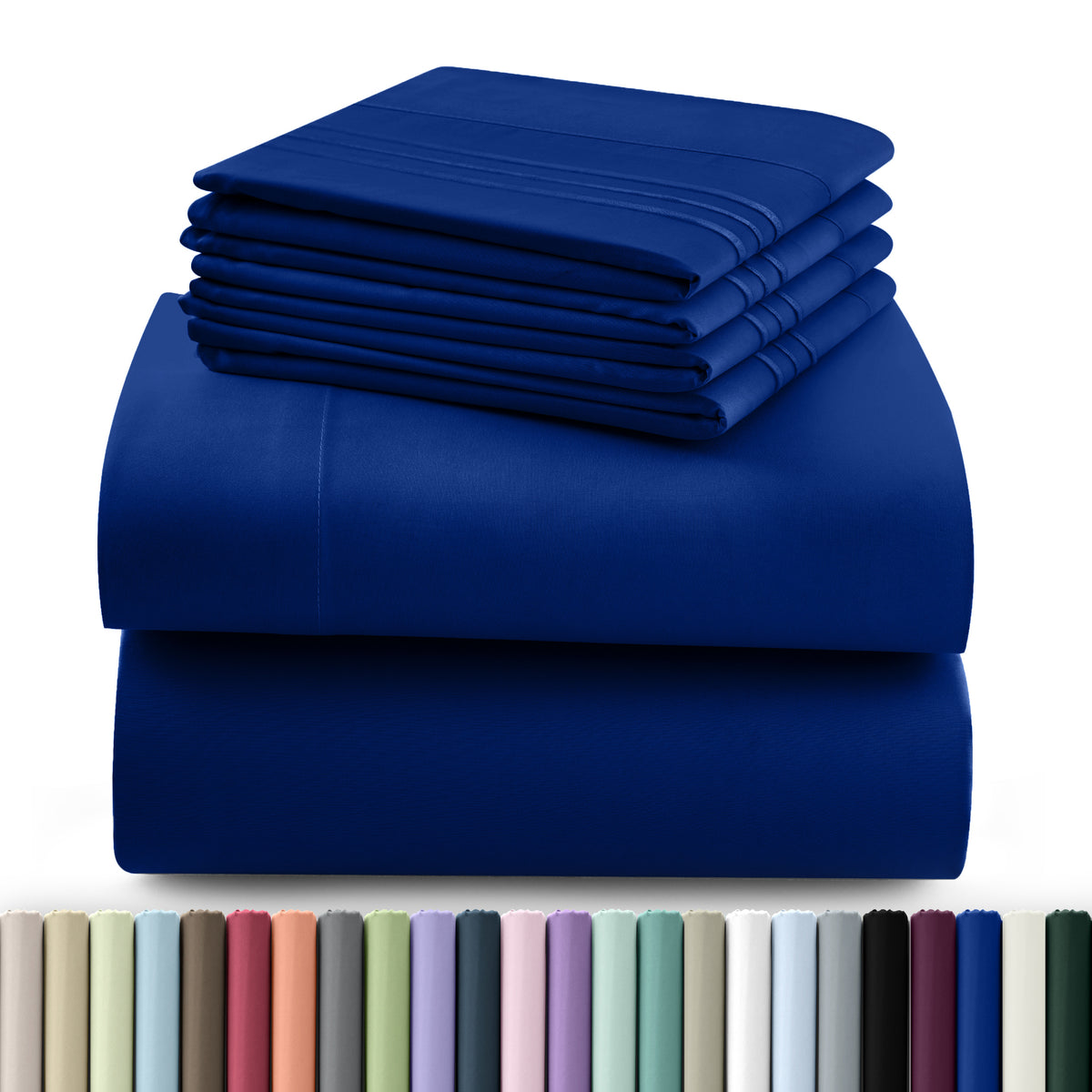 Hannah Bedding Sheet Set - 6 PC Brushed 100% polyester Bed Sheets 16 Inches Deep Pockets - Embroidered & Plain Pillowcases - Hotel Luxury Sheets Bed Set - Soft Bedding Sheets