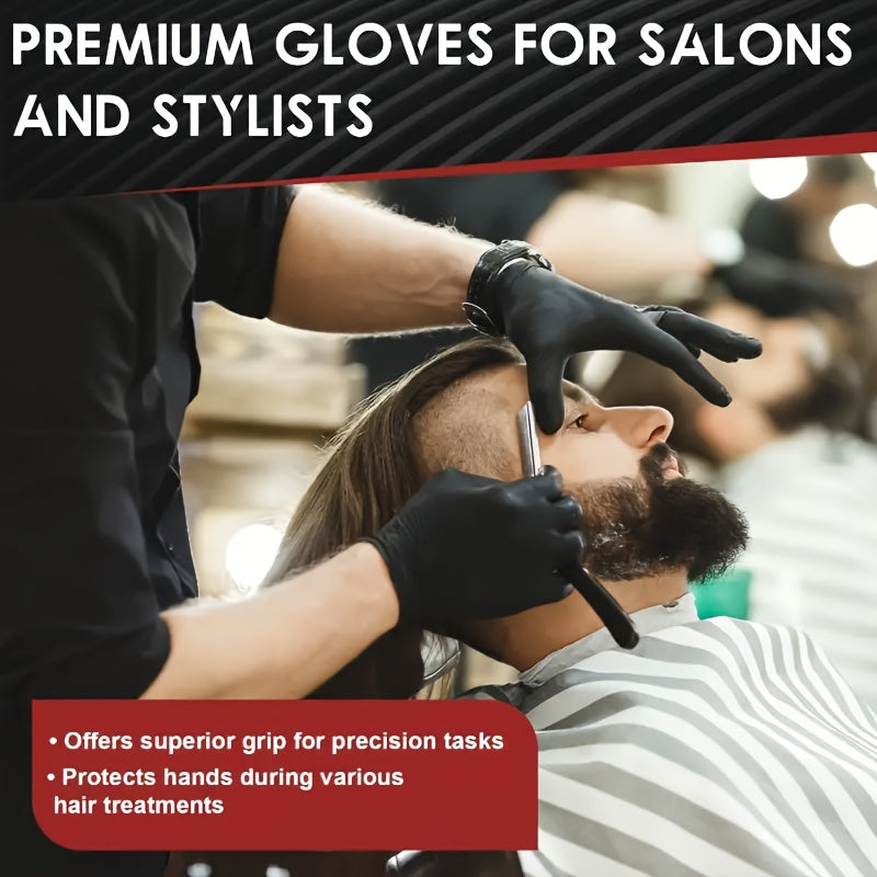 Disposable Black Nitrile Gloves - Durable, Tear Resistant, Powder Free, Free, Frosted Fingertips Enhance Grip Strength - Suitable for Kitchen, Cleaning, Pet Care, Car Repair, Gloves