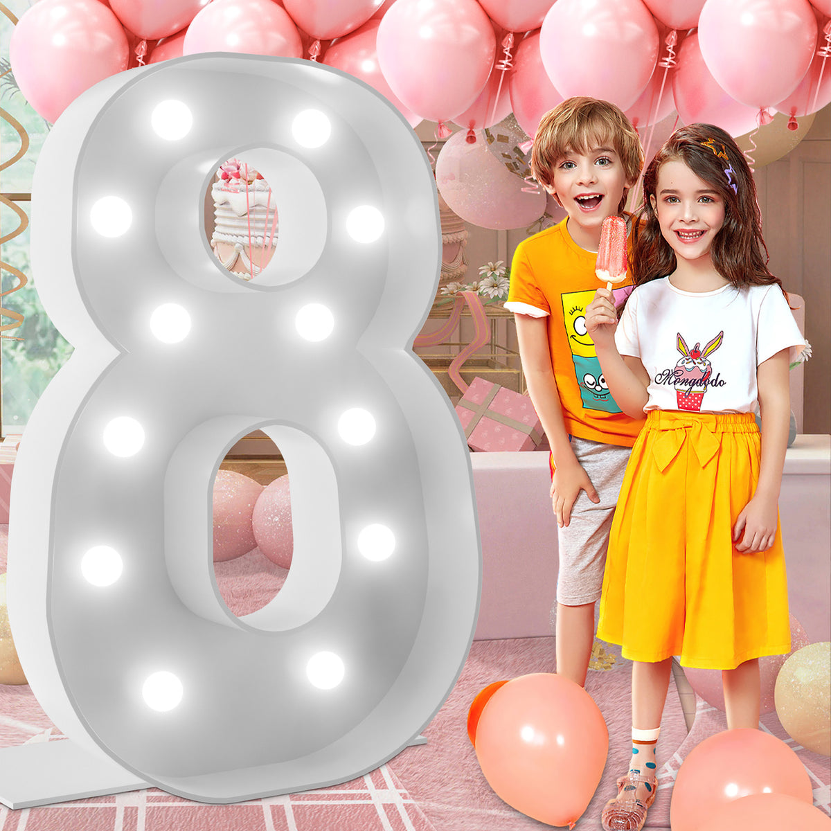 Marquee Numbers 4 feet tall 0-9 20 & 24 11 Colors & 3 flash modes