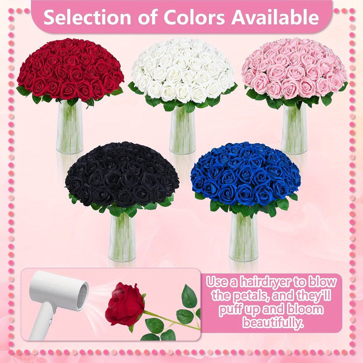 50/100pcs Red Roses Artificial Flowers, Real Touch Velvet Roses Bouquet Fake Flowers Bulk, Artificial Roses with Long Stems for Valentines Day Gift DIY Bridal Wedding Centerpiece Decorations, Mothers Day Decor, Home Decor, Room Decor, Rosas Eternas