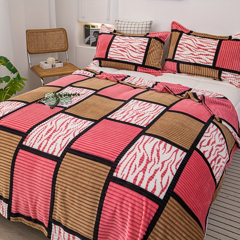 1 Comfortable Plaid Print Blanket, Super Soft Blanket, Easy And Modern Design, Suitable for Single Lunch Break Leg Blanket, Summer Full Body Blanket, Universal for All Seasons, Multi-Purpose Blanket