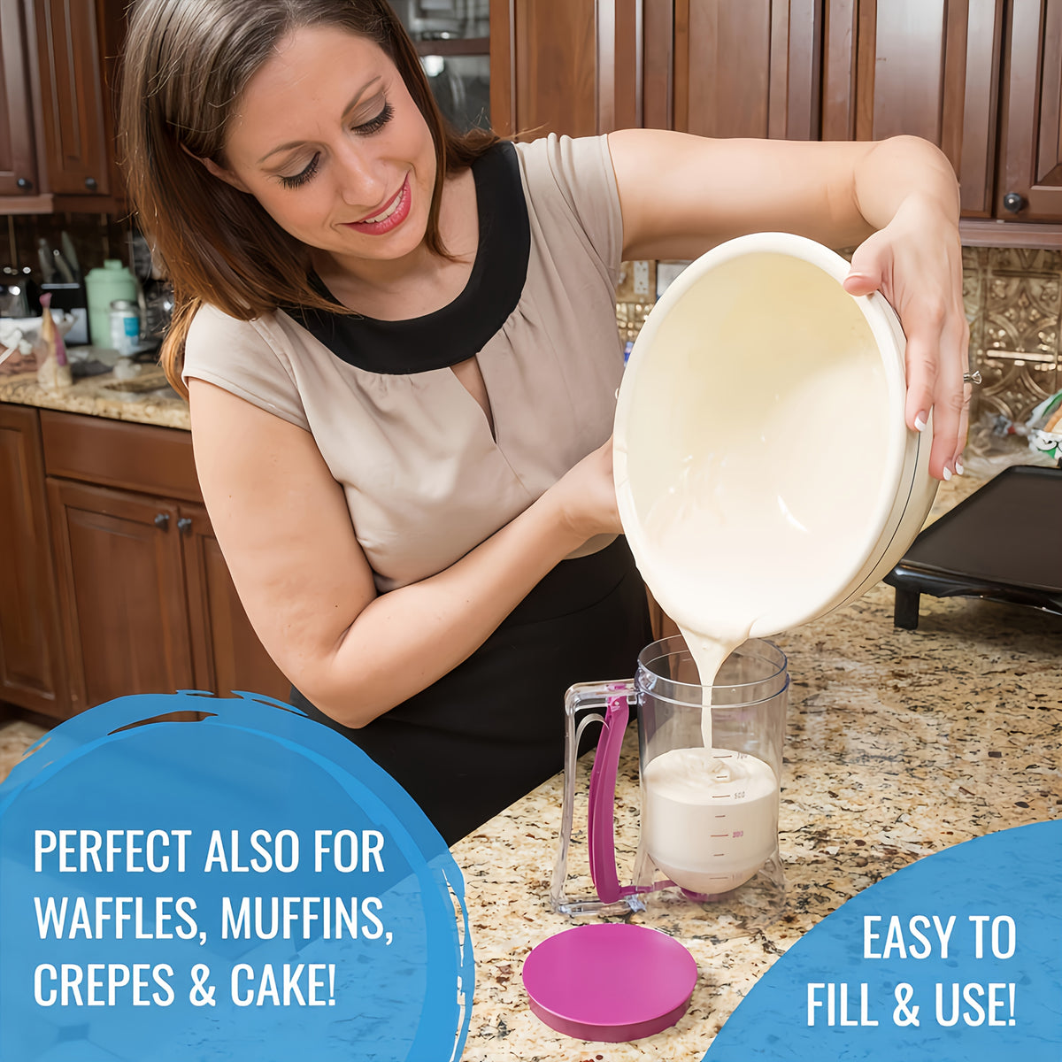 1pc Precision Pour Zero Error! Pancake Batter Dispenser, Suitable for All Baking Categories, Dedicated Pancake Batter Machine, Household Small Batter Machine, Pancake Batter Dispenser/Halloween/Christmas/Christmas Gift/Halloween Dinner Party