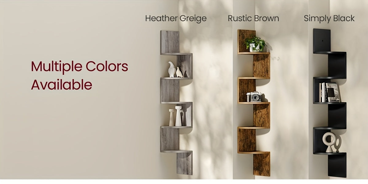 5-Tier Corner Floating Shelf Wall Mount - Space Saving Storage Rack for Bedroom, Living Room, Radial Display Organizer Easy Install (7.48*7.48*49.21inch), Wall Shelves for Display, Shelf for Living Room, Wall Shelves