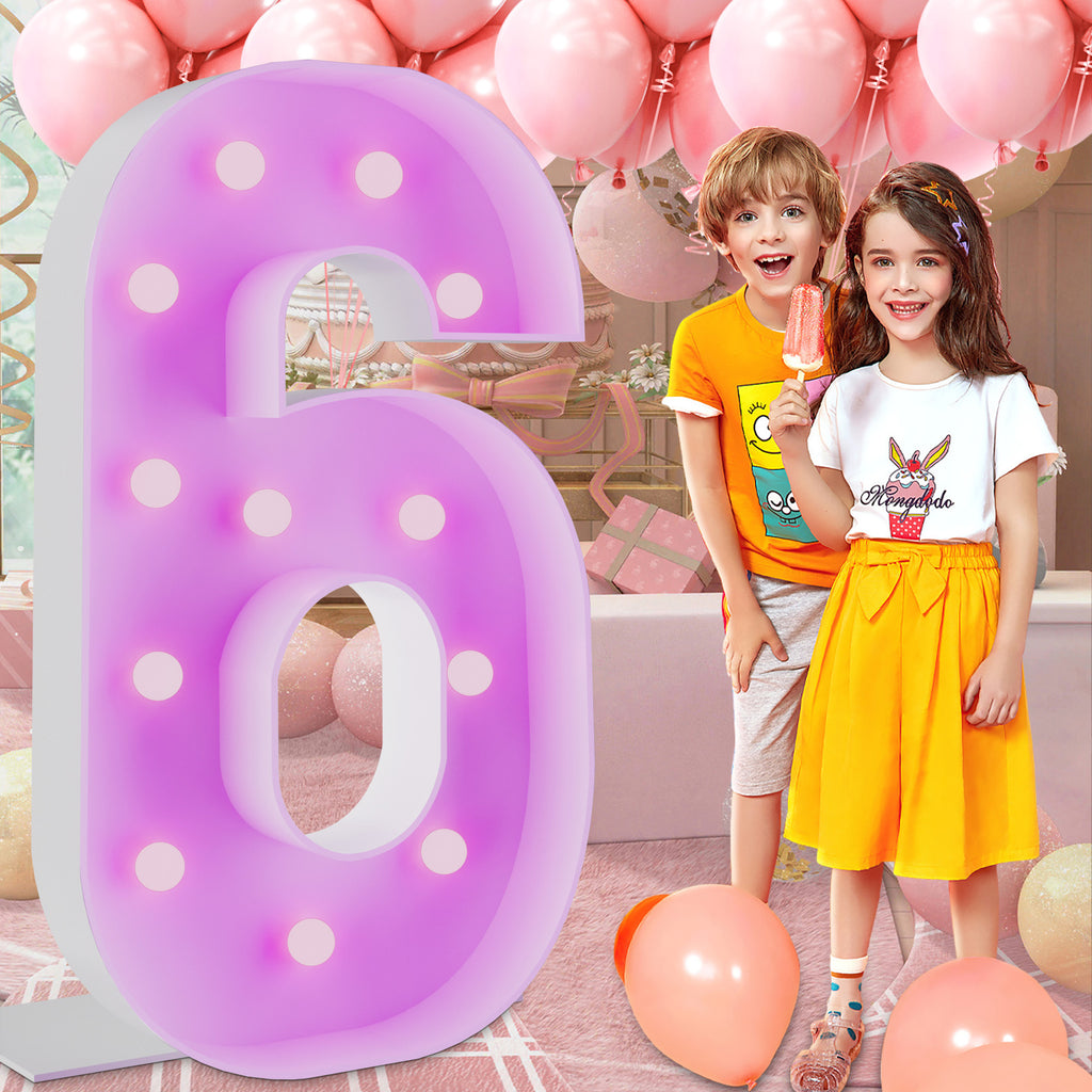 Marquee Numbers 4 feet tall 0-9 20 & 24 11 Colors & 3 flash modes