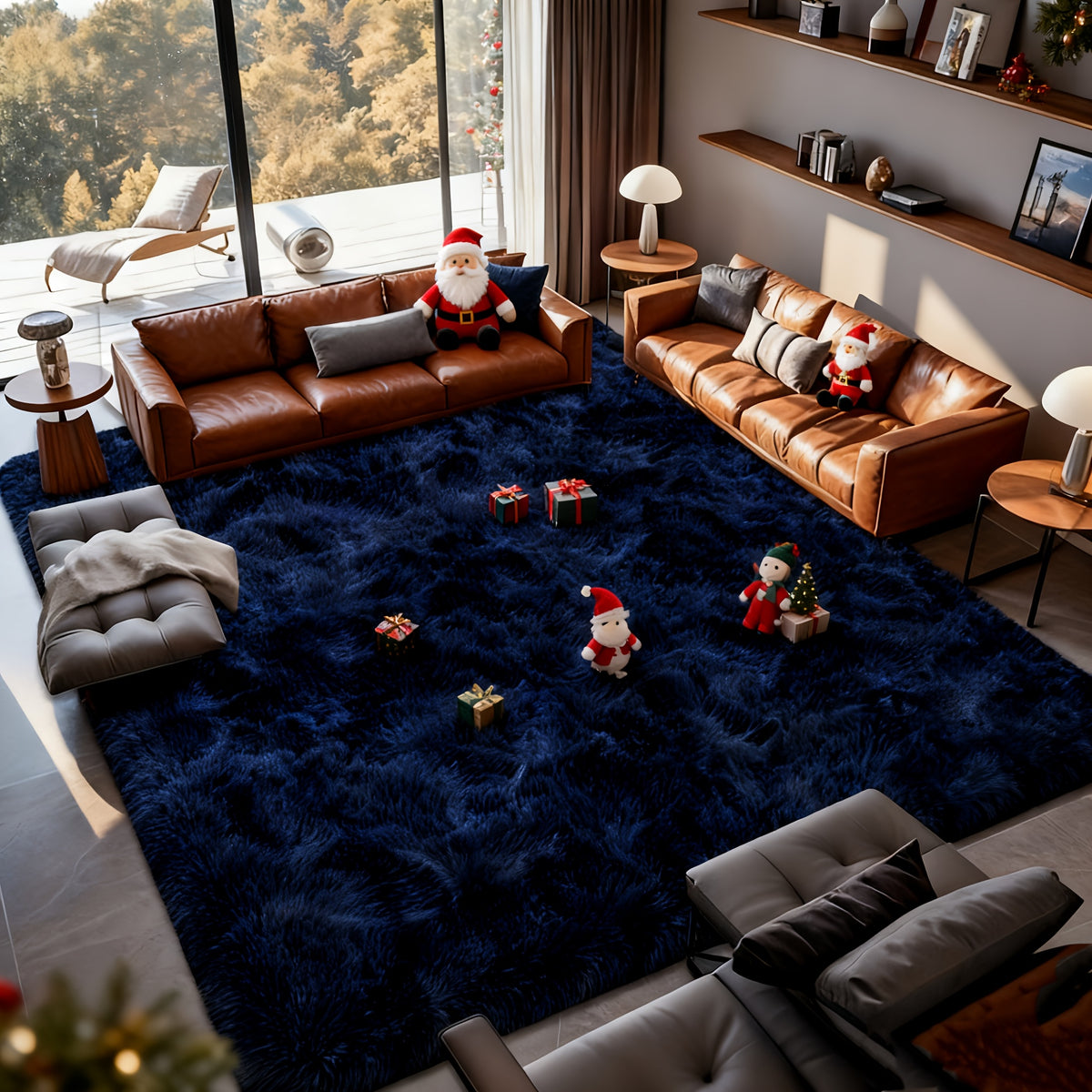 Fluffy Bedroom Carpet Shaggy Fuzzy Grey Soft Rugs for Bedroom Plush Rug Thick Area Rugs for Living Room Cute Room Decor