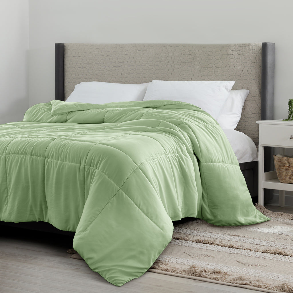 Lux Decor Comforter - All Season Quilt Comforter For Summer Sleeping With Corner Tabs - Soft, Breathable Versatile Bedding & Bedroom Decor - Luxurious Box Stitching
