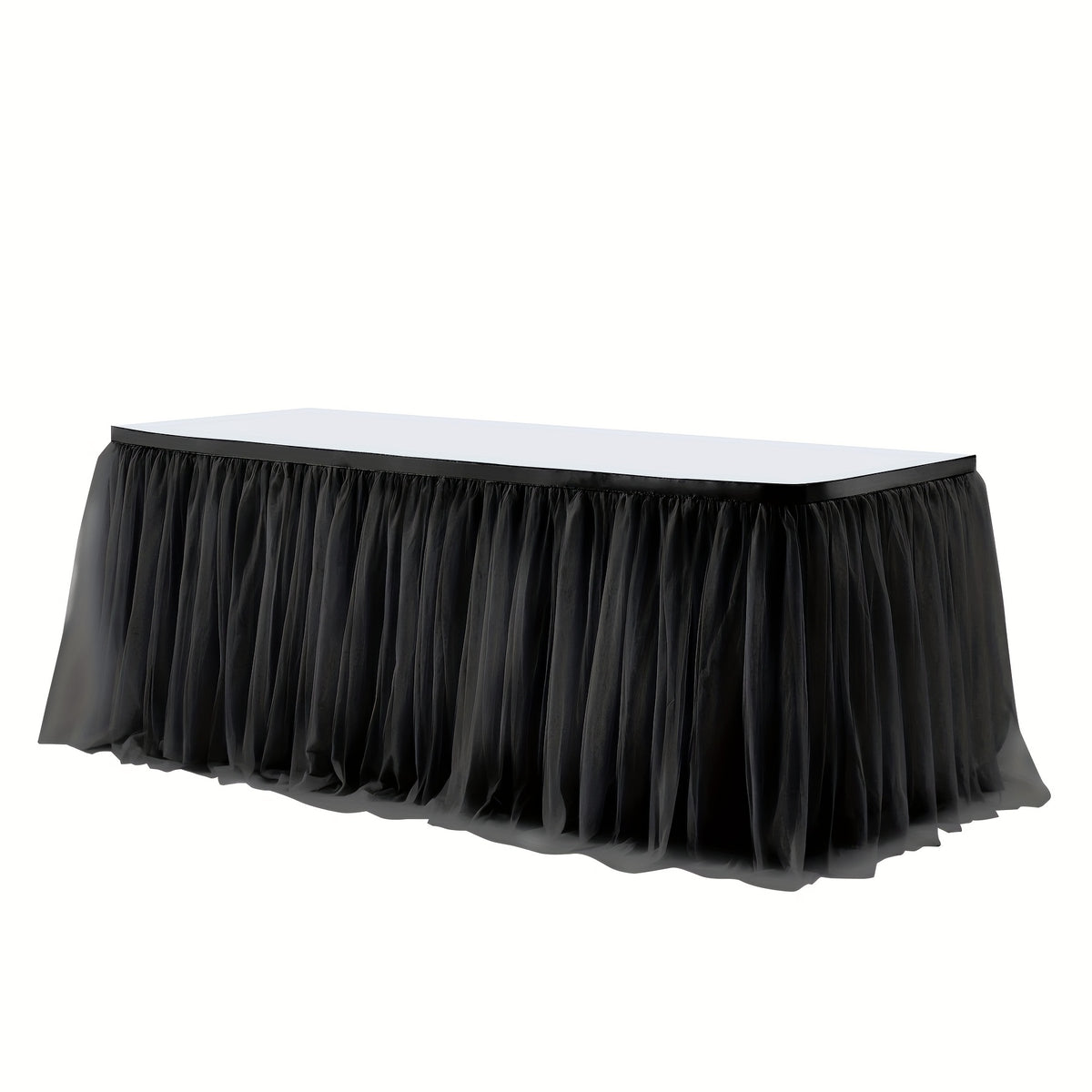 6Ft Pink Tulle Table Skirt Tablecloth, Pink Ruffle Tutu Table Skirts, for Rectangle Tables Or Round Tables Desk Skirt for Princess Birthday Party Cake Dessert Table Decorations Halloween, Christmas