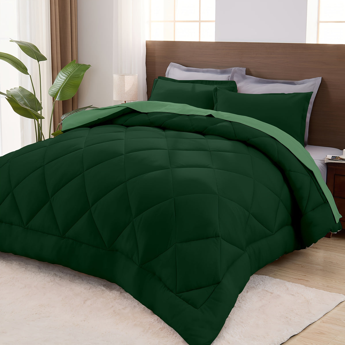 2/3pcs Luxury Comforter Set Warm & Soft & Breathable - Quilted Bedding With Fluffy Fill - Perfect For All Seasons With 1 Comforter And 1/2 Pillowcases-Random Color