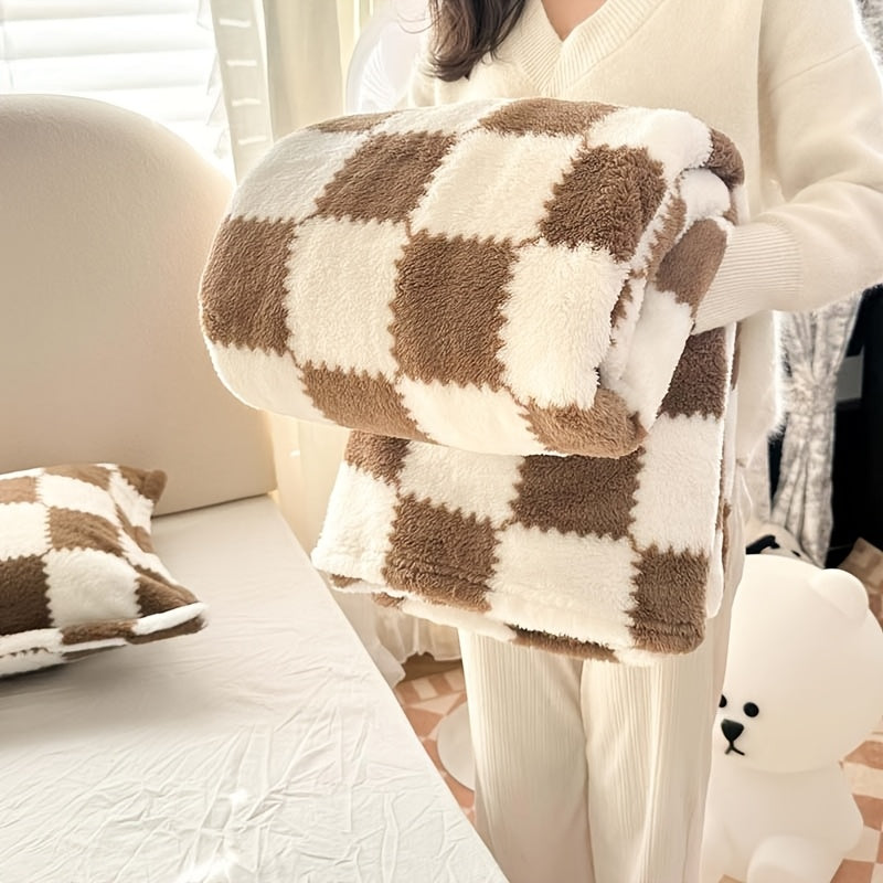 Double-sided Velvet Plaid Black And White Goods Pink And White, Super Soft And Comfortable Panda Velvet, Travel Blanket Suitable for Home Bedroom Sofa Blanket Can Be Machine Washed