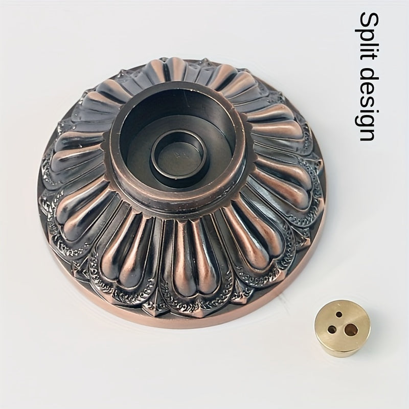 Metal Incense Stick Holder Featuring a Retro Vertical Design, Heart Sutra, Dragon, And Phoenix Motifs, Perfect for Home Or Office Ceremonial Decoration