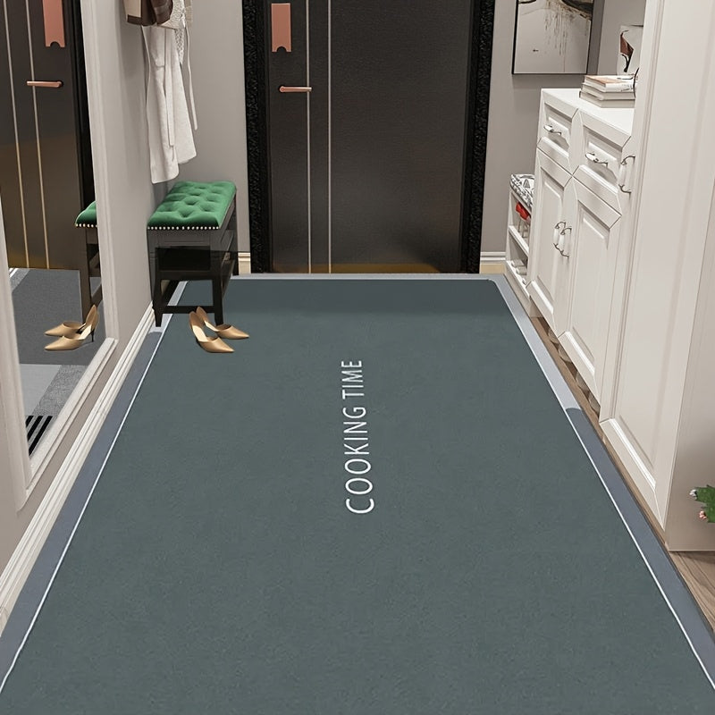 Letter Absorbent Floor Mat, Anti-Slip, Fully Laid Kitchen Floor Mat, Foot Mat, Quick-Drying Diatomaceous Mud Super Large Anti-Fall Floor Mat