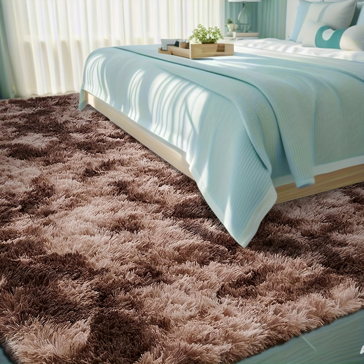 1pc Of Ultra Soft And Thick Fluffy Living Room Carpet, Non Slip, Soft, Comfortable, Fashionable, High-end, Available In Various Sizes And Colors. The Carpet Can Be Used for Bedroom, Dining Room, Living Room, And Office Decoration, Home Decoration