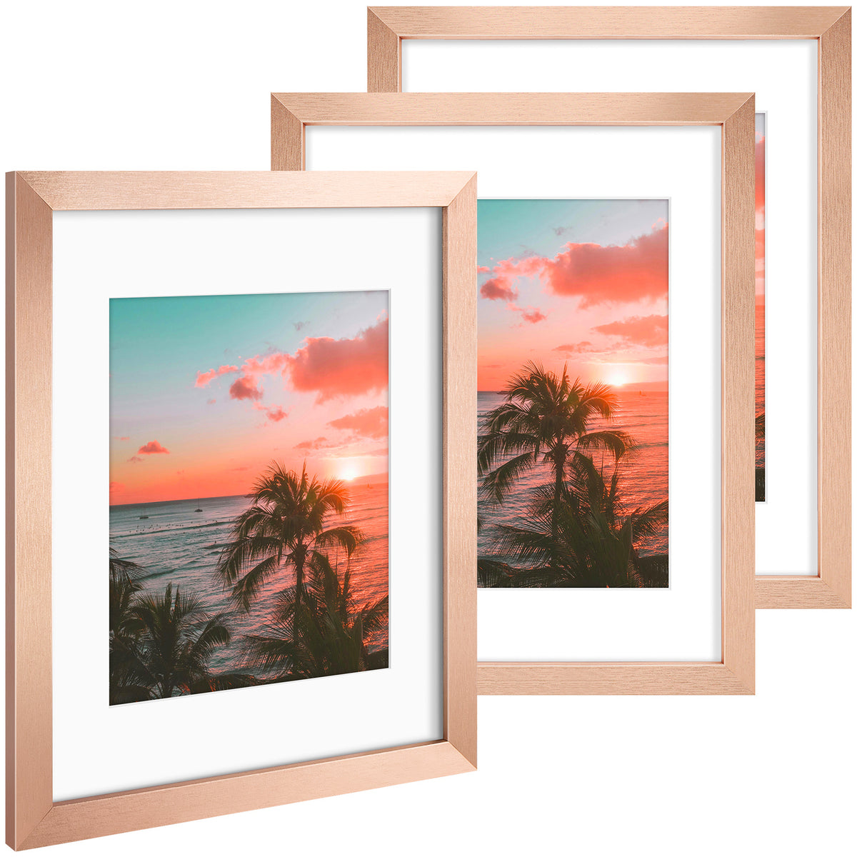 3 Pack 6x8/8x10/9x12/11x14/16x20 Picture Frames Set with Mat or without Mat, Engineered Wood Photo Frames with Plexiglass, for Wall or Tabletop Display - Gallery Wall Frames, Office Home Decor,Poster Frames