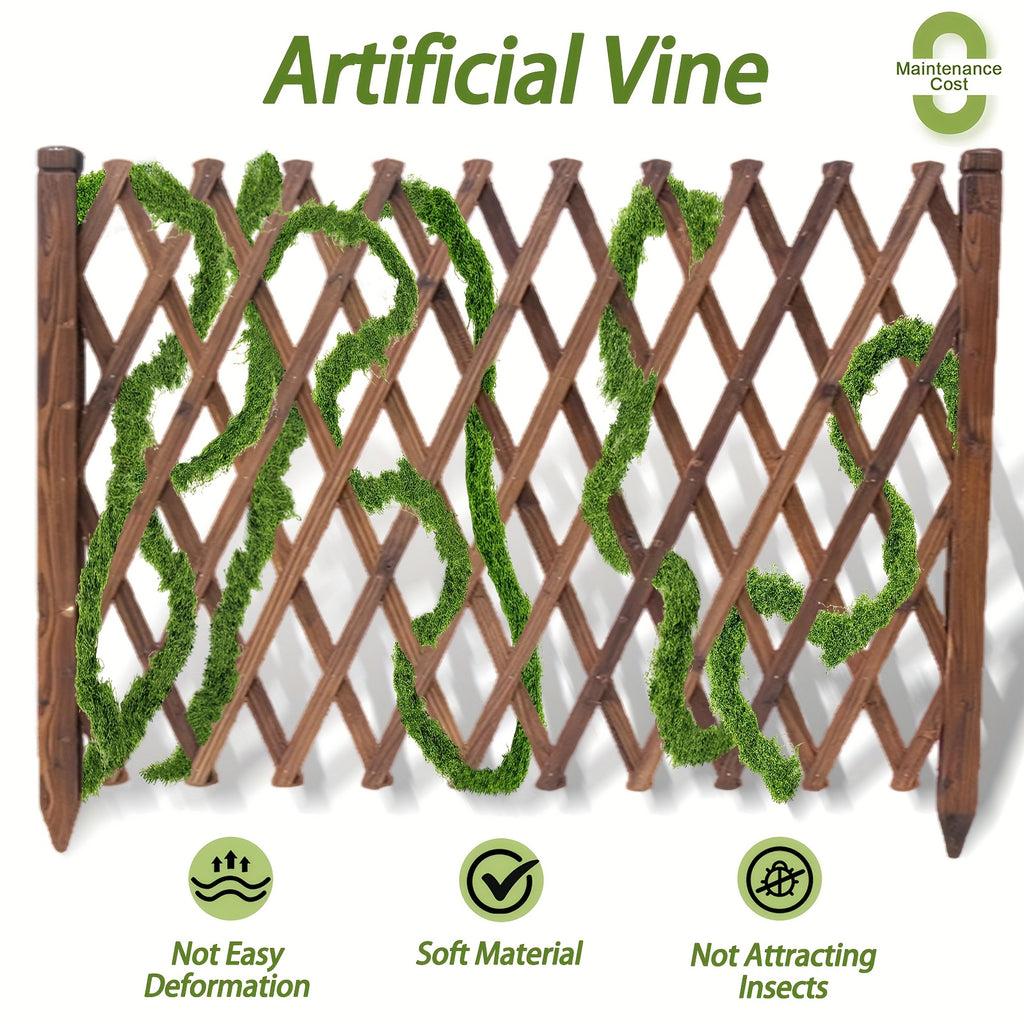 Artificial Moss Vine, Green Decorative Garland in 59.06, 118.11 or 196.85 Inch Lengths for Wall Decor, Wedding Backdrops and Holiday Party Displays