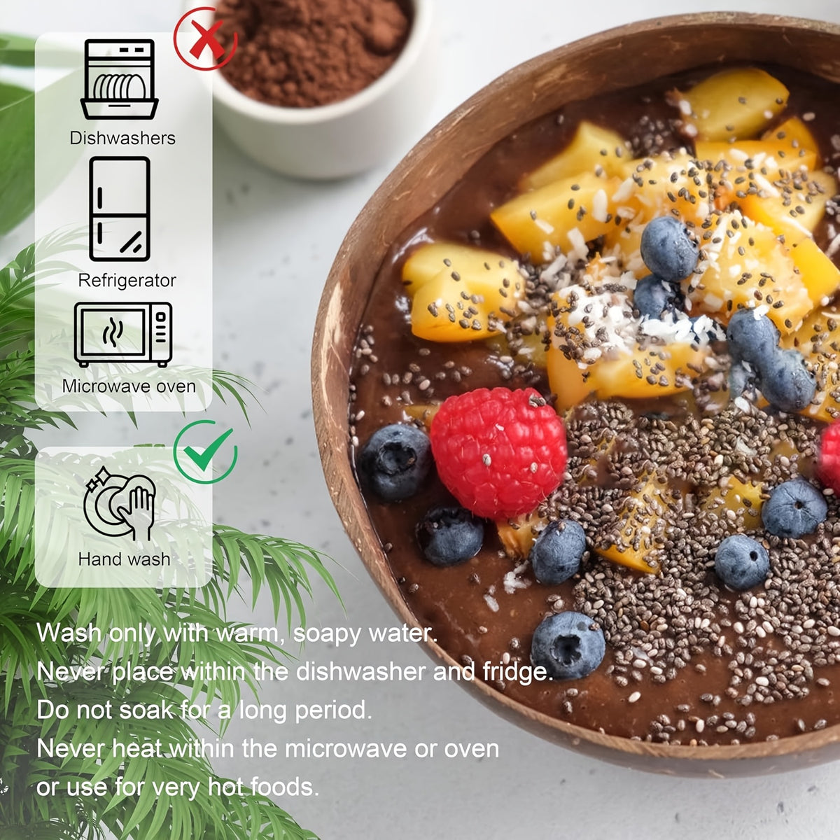 Coconut Shell Bowls Polished Wooden Bowls Natural Smoothie Acai Bowls Salad Bowls for Smoothie, Acai, Fruit, Salad & Yogurt - Perfect Decorative And Serving Bowls, Vegan Gifts Kitchen Decorcc, Rustic Kitchen Decor (3/12pcs, Polished)