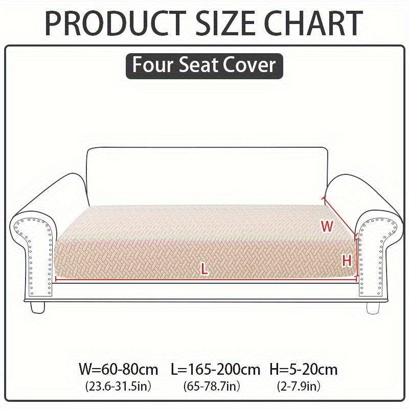 1pc of Wear-Resistant And Non-Slip Sofa Cover, Elastic Stretch L-Shaped Furniture Protector, Suitable for 3/2/1/4 Seat And Sectional Sofas, Made of Polyester Jacquard Fabric, Machine Washable, Ideal for Living Room, Bedroom
