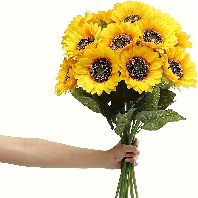 20/10Artificial Sunflowers. Suitable for Home Decor, Outdoor Decoration, Weddings, Churches, Schools, Photography Props, Restaurant Furnishings And Internet-famous Photo Backdrops. Also Ideal As Mother's Day Gifts And Party Centerpiece Decorations