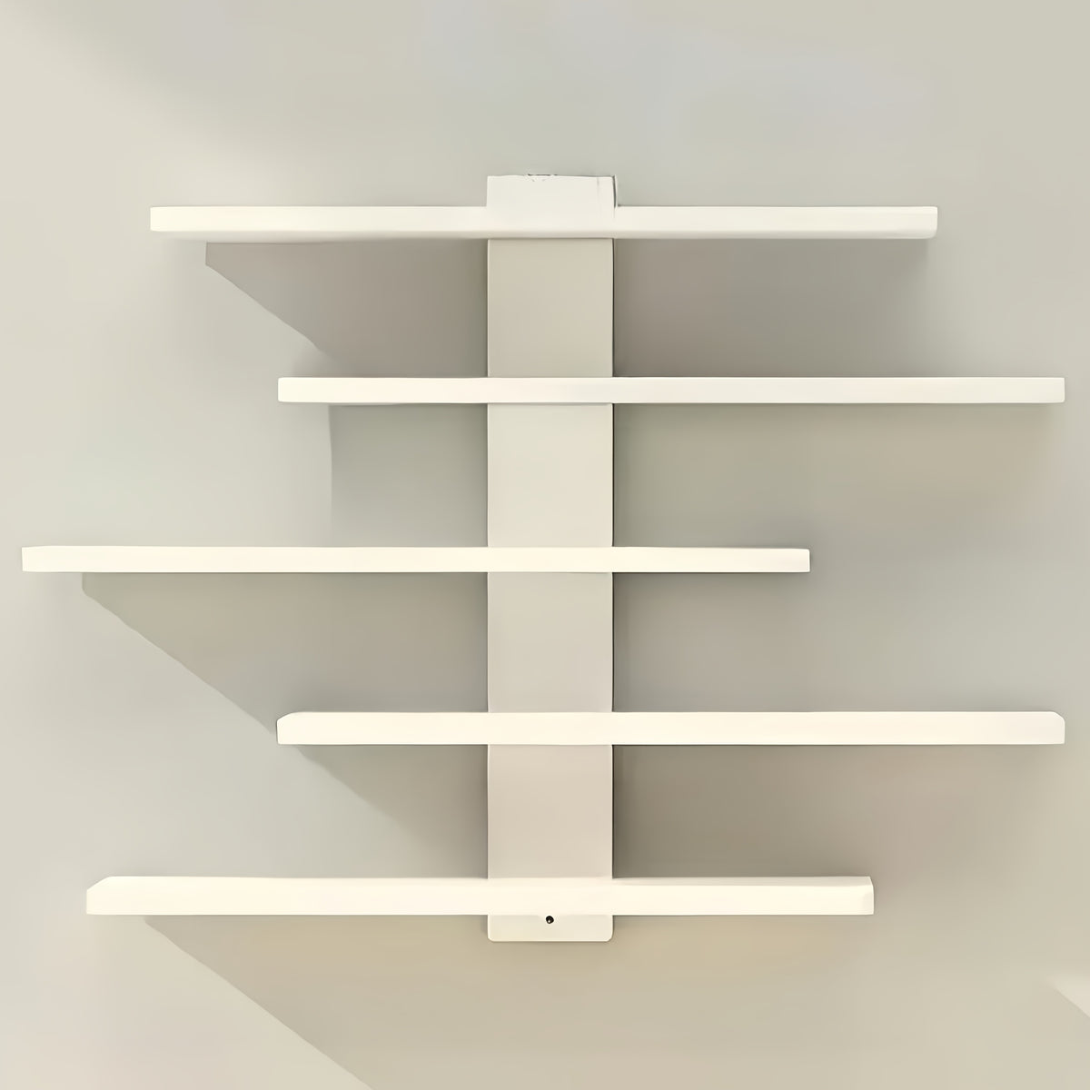 5-Tier Adjustable Wall-Mounted Floating Display Shelves, Fiberboard Modern Decorative Storage Rack, Multifunctional Home And Office Shelving Unit for Action Figures, Building Blocks, Collectibles, Dolls, Statues, Perfect Holiday Gift