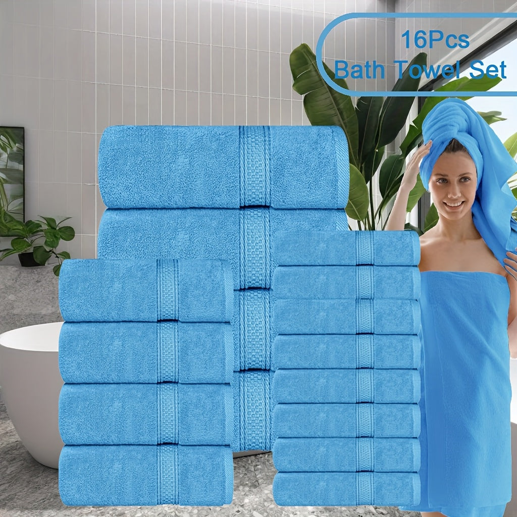 UToPantica 16pcs/8pcs Luxurious Soft Towel Set | 2/4 Bath Towels, 2/4 Hand Towels, 4/8 Washcloths Luxurious, Soft, Skin Friendly, Good Water Absorption, Quick Drying, Thickened Bathing Towel, Suitable For Home, Hotel, Travel, Fitness, Beauty SPA
