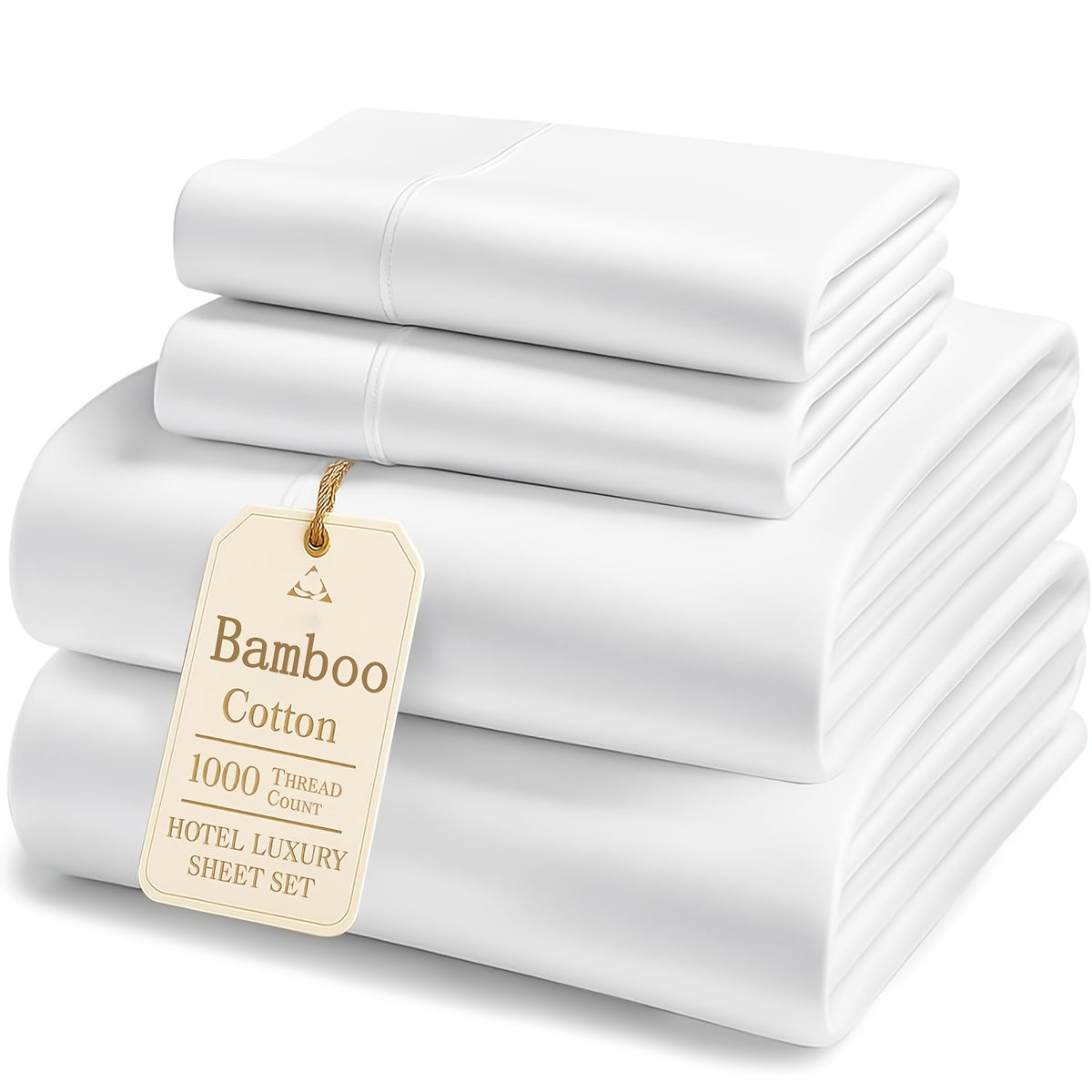 Bamboo Cooling Fitted & Flat Sheet Bedding Suitable for Hot Sleepers, Wrinkle-Resistant & Moisture-Wicking Bamboo Fiber, Deep Pocket Hotel Grade Bed Sheets with Double-Stitched Edges, Machine Washable for - for