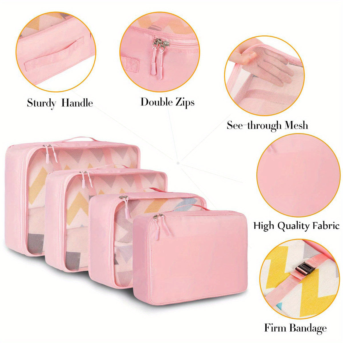 8pcs/ Set Packing Cubes for Suitcases, Travel Luggage Packing Organizers, Closet Storage, Under-Bed Storage, Storage Trunks, Compression Storage Shoe Bag, Clothing Underwear Bag, for Man & Women, Under-Bed Storage