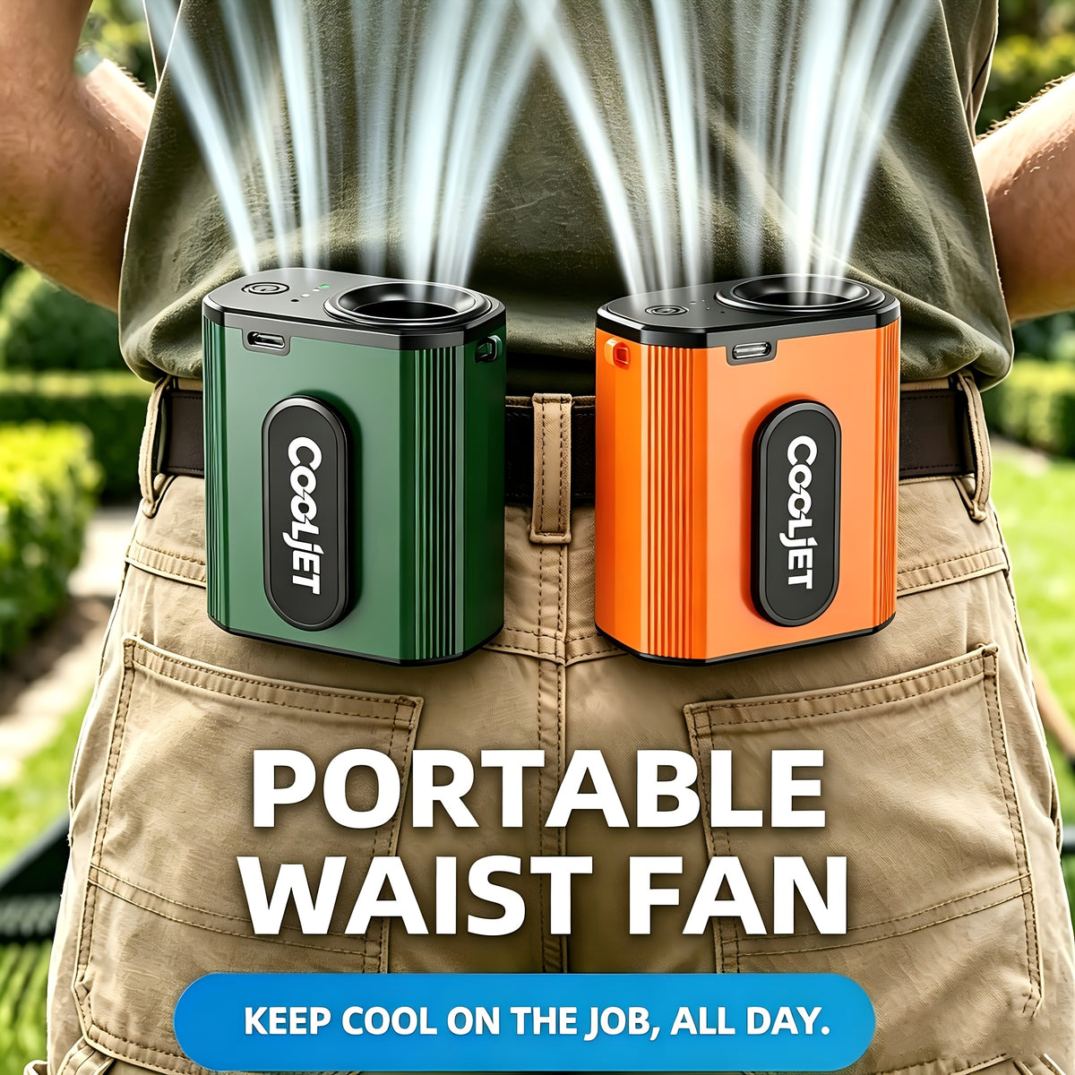 Neck-hanging Portable Waist Fan, Featuring an 18000RPM Powerful Brushless Motor, Four-speed Wind Adjustment, and a 5000mAh High-capacity Long-lasting Battery. Equipped with an LED Power Indicator, It Is Suitable for Outdoor Work, Camping