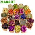 Dried Flower Craft Kit, 24-Pack Botanical Assortment with Rose, Jasmine and Lavender for Resin Jewelry, DIY Art and Seasonal Home Decor