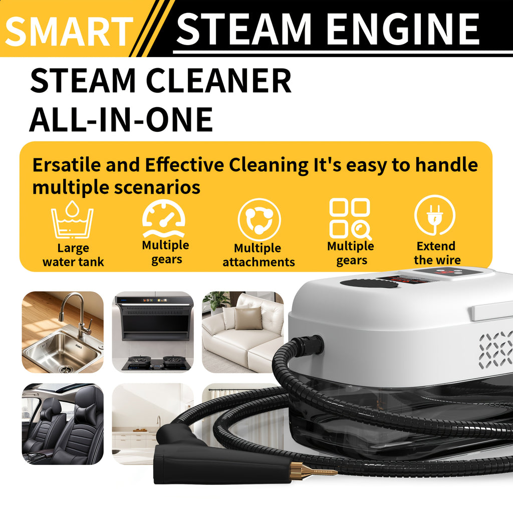 Household High Pressure Steam Cleaner, Steam Cleaner Handheld, High Temperature Carpet Cleaner, Handle Gear Switch Adjustment, LCD Display, 40.58oz Water Tank Capacity, Suitable for Kitchen Fumes, Sofas, Easter Gifts,