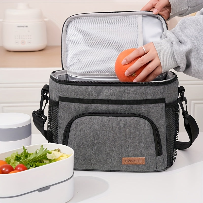Newest Insulated Lunch Bag, Reusable Insulated Lunch Bag for Men And Women, Leakproof Freezer Bag with Adjustable Shoulder Strap, Portable Fresh Cooler Bag, Outdoor Insulated Handle Bag for Office, Travel, Beach, Picnic, Camping, School