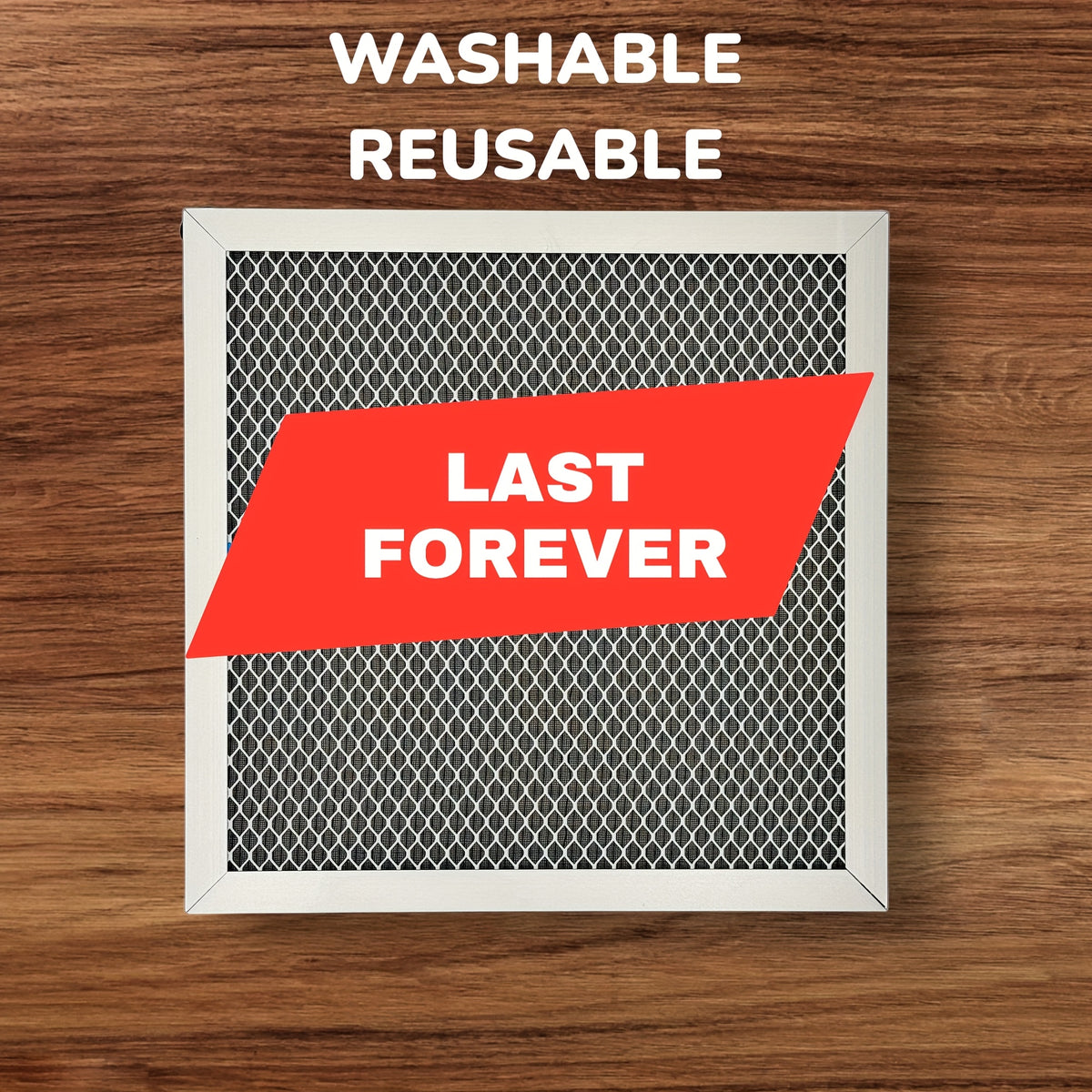 Reusable Air Filter - Washable & Permanent MERV 8 Electrostatic HVAC Furnace Filter with Aluminum Frame - Lasts a Lifetime for Home & Office AC Systems, Durable Construction, Sturdy Build, Maintenance Professionals