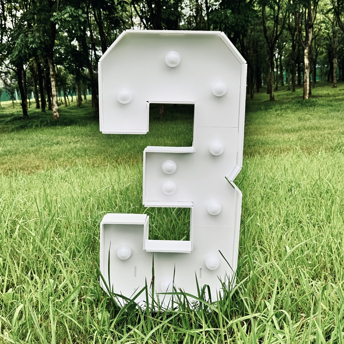 Warm White 3Ft/91.5Cm/36Inch Party Numbers - Birthday, Anniversary, Wedding Decorations, 3D KT Board 3Ft Tall Glowing Sign with Easy Snap Assembly (Battery Not Included)