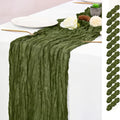 Cheesecloth Table Runner Set of 10, 21.7 x 120 Inch Sheer Gauze Runners in 19 Colors for Boho Wedding Receptions Bridal Showers and Party Table Decor