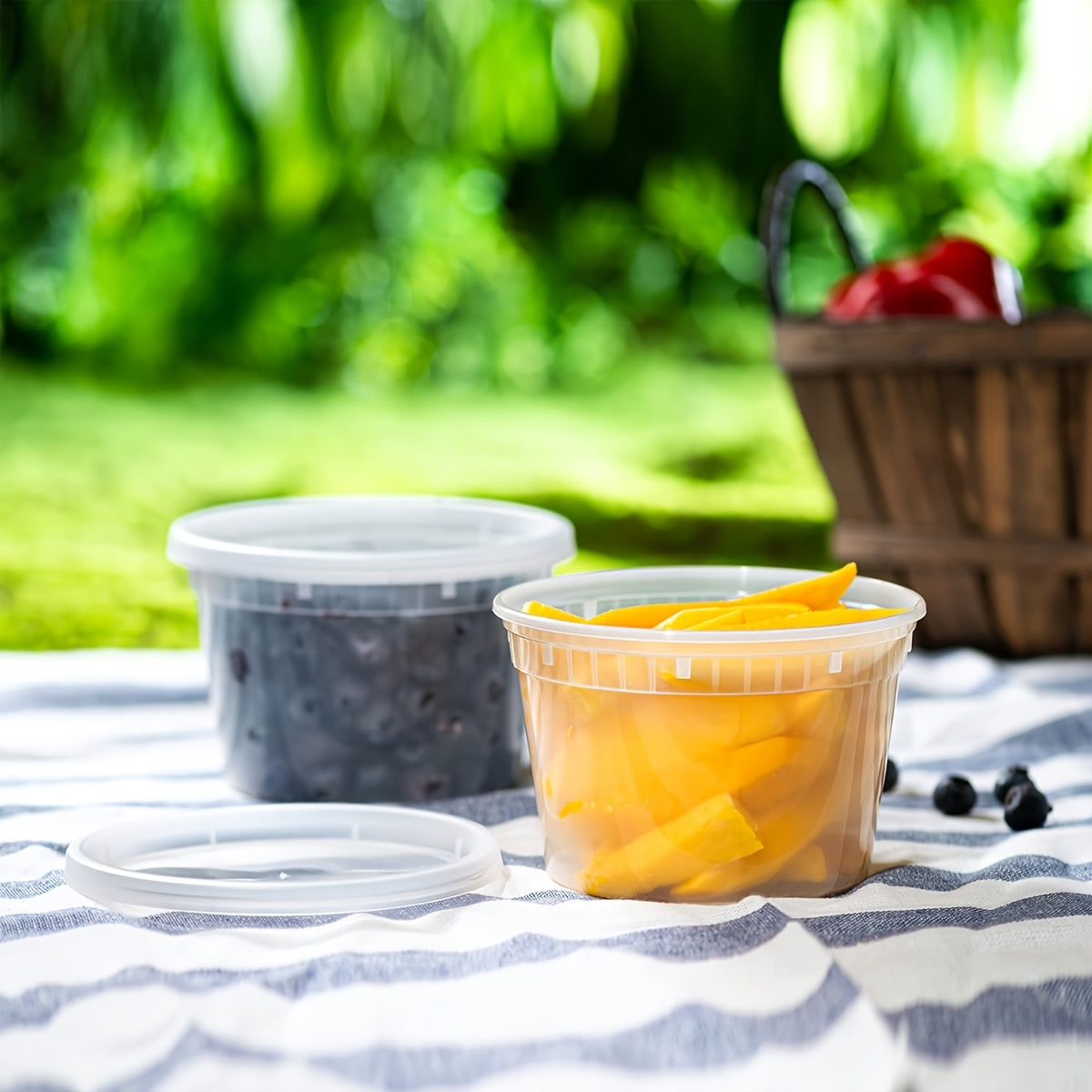 16-Ounce Reusable Plastic Food Storage Container with Flip-Top Lid - Freezer & Microwave Safe, Stackable Round Freezer-Safe Suitable for Meal Prep, Soups, Salads, Portion Control - Ideal for Home & Restaurant Use
