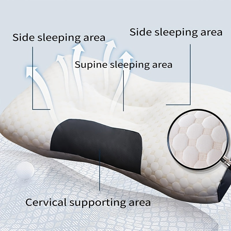 2pcs Massage Neck Pillows Adjustable Ergonomic Contour Support, High-Quality Pillow Core with Removable Zippered Cover, All-Season Sleeping Comfort, Neck And Shoulder Massager, Modern Pillow Design, Breathable Fabric