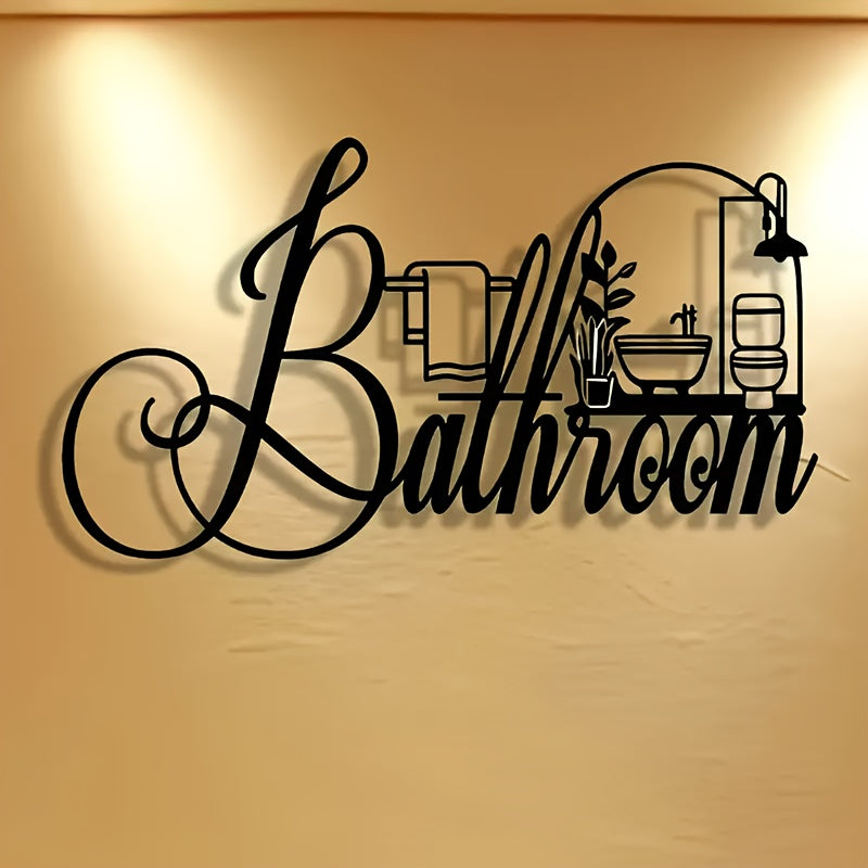 Bathroom Decorative Wall Art Metal Letter Signs, Suitable For Home Bathroom Decoration And Farmhouse Bathroom Decoration. Funny Bathroom Sign Wall Decoration For Bathroom Decoration.