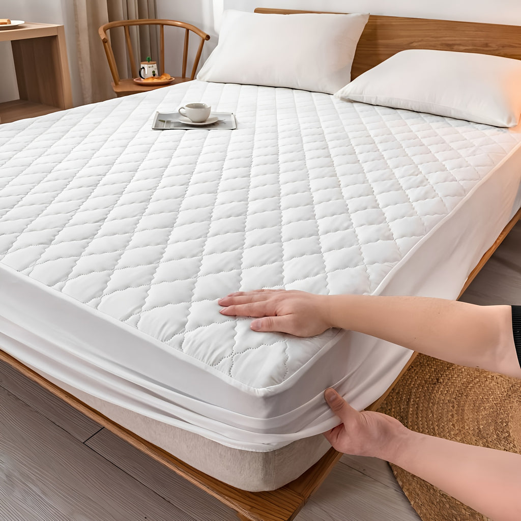 Fitted Sheet Mattress Protector- 100% Polyester, Full Coverage Bedding Cover with Secure Fit, Machine Washable, for Bedroom, Guest Room, with Deep Pocket, Fitted Bed Sheet