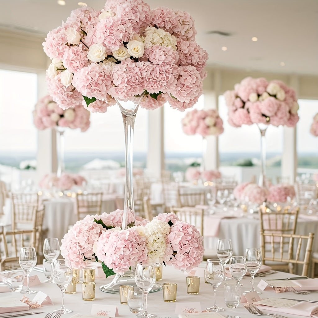 72pcs Hydrangea Artificial Flowers Hydrangea Flowers Artificial Flower Heads with Stems for Home Wedding Party Decorations
