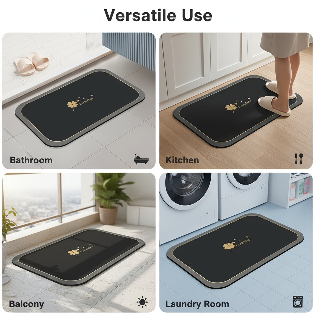 1pc Super Absorbent Floor Mat, Suitable For Bathroom Anti Slip Absorbent Floor Mat, Diatomaceous Earth Bath Mat, Quick Drying And Soft, Carpet Shower Bathtub Outdoor Door Mat, Home Decoration Spring And Summer Season Bathroom Floor Mat