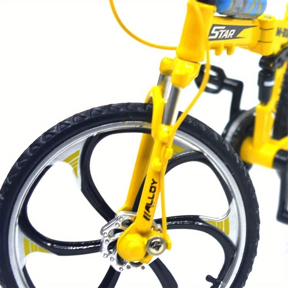 1:8 Scale Alloy Mountain Bike Model, Foldable, Available in Three Colors, Suitable as a Holiday Gift for Family, Friends, Classmates, and Colleagues for Christmas and New Year, Home, Bedroom, Living Room, and Office Decorative Craft