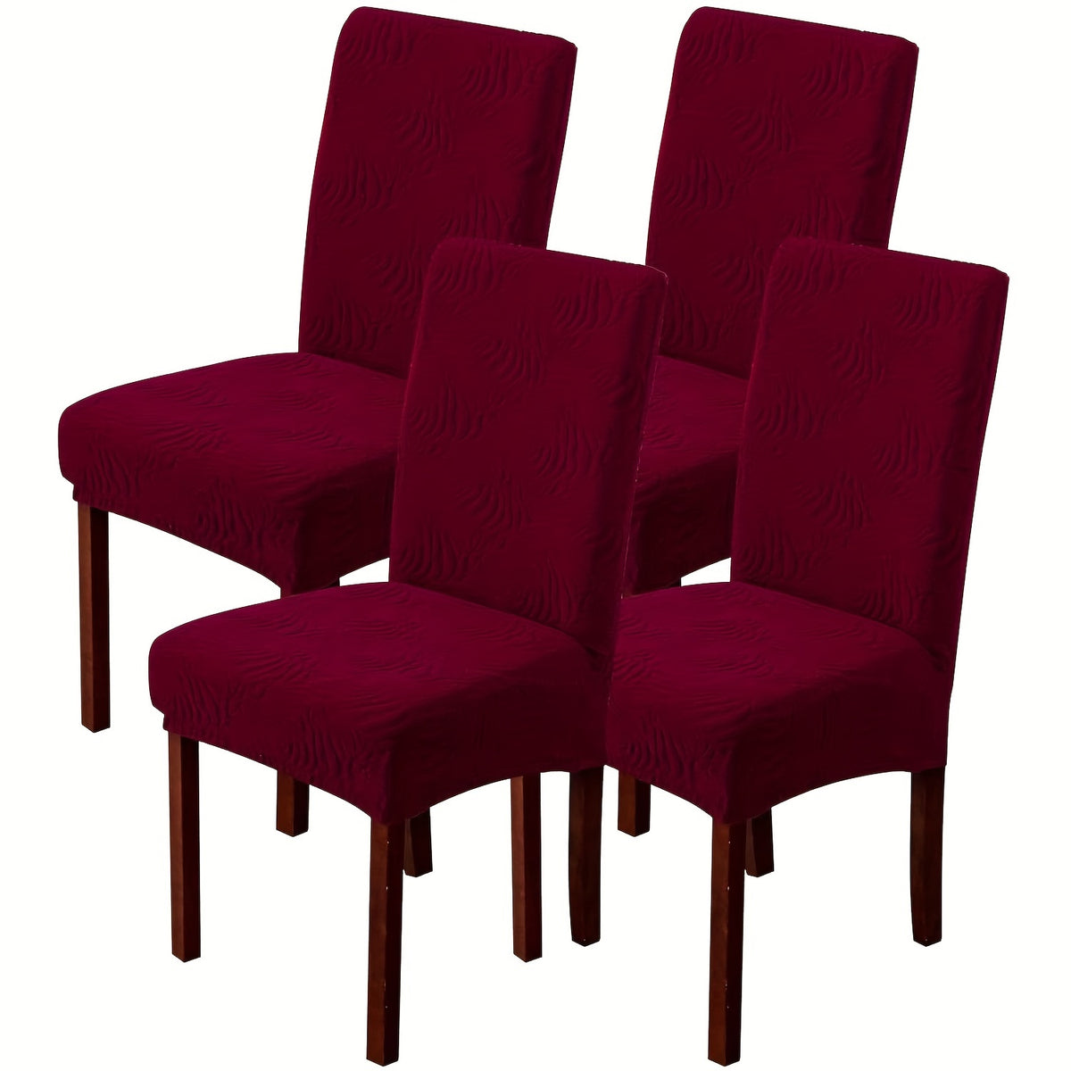 4/6pcs Chair Covers for Dining Room, Stretch Jacquard Dining Chair Slipcovers Removable Washable Chair Protector for Kitchen, Hotel, Restaurant