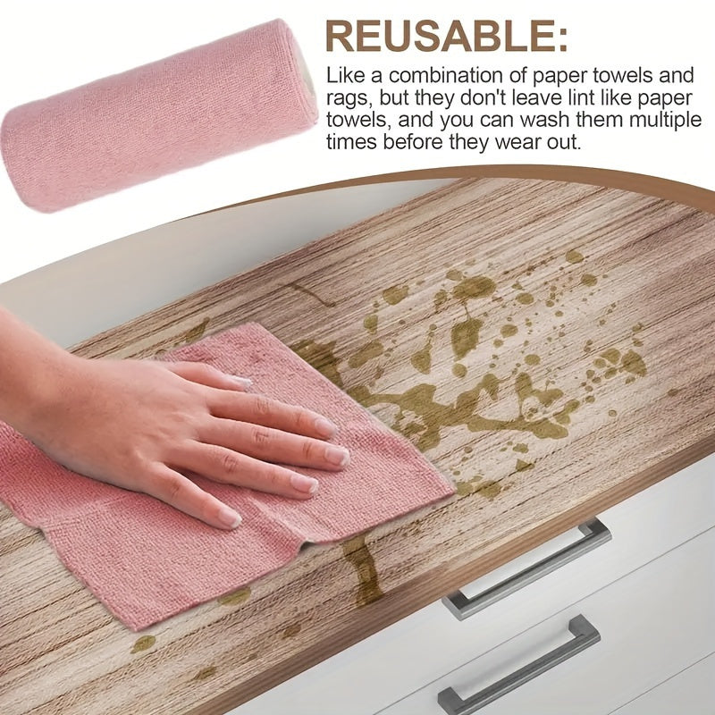 30 Reusable Microfiber Towels, Hand-torn Cleaning Towels, Disposable Napkins, Household Kitchen Towel Rolls, Dish Cloth Replacements, General Purpose Absorbent Kitchen Cloths, Kitchen Supplies, Cleaning Tools, Local Warehouse Shipping.Festival Gift.