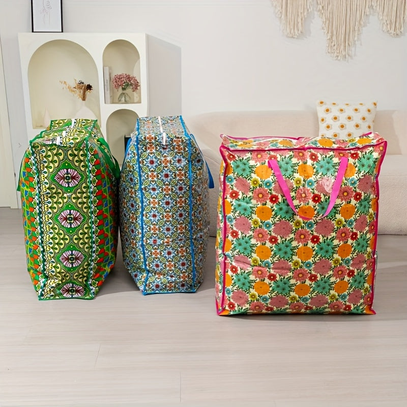 Reusable Moving and Storage Bag, Large Capacity Zipper Organizer for Clothes, Bedding and Holiday Decorations in Six Color Options, 1 Piece