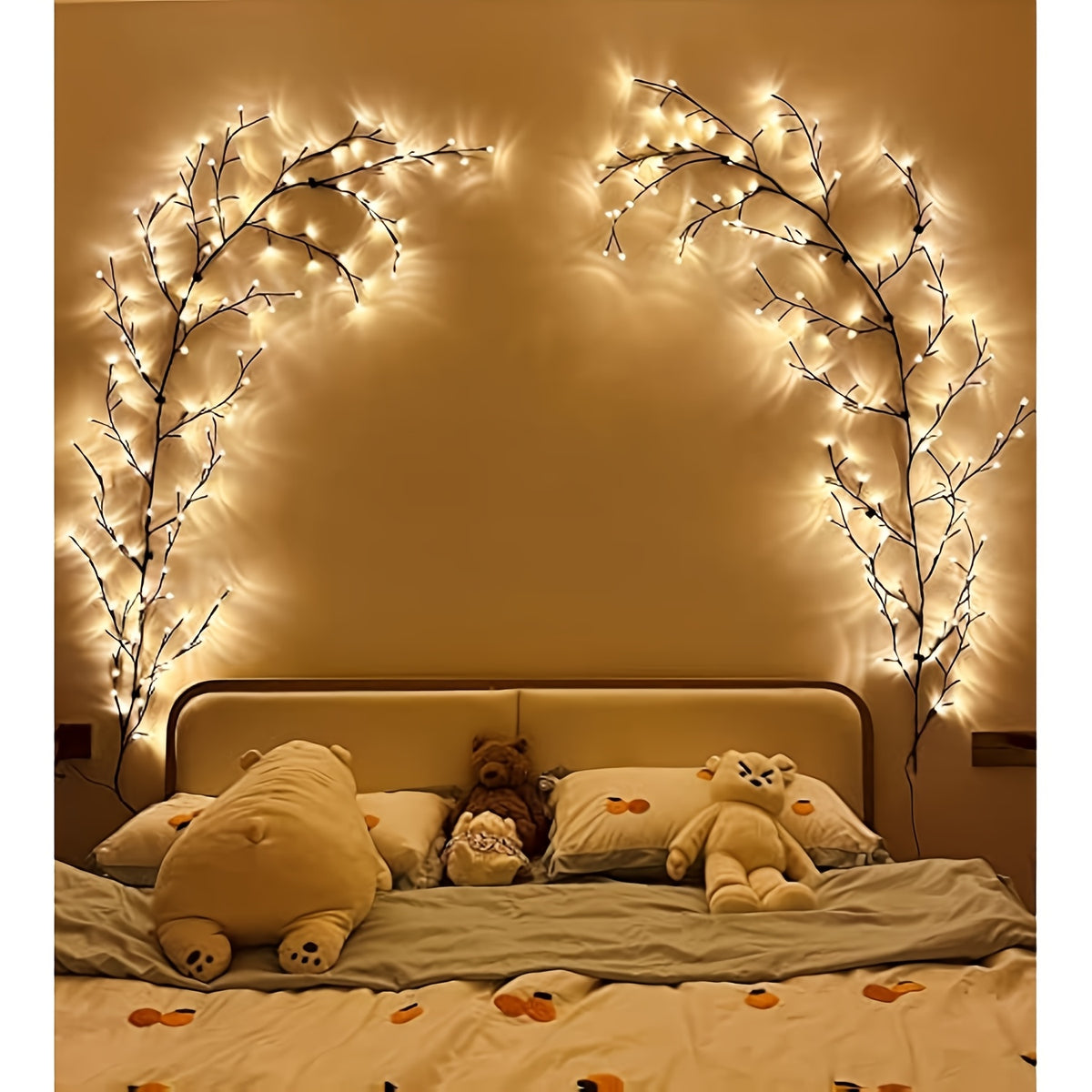 96 LED Brown Vine Fairy Lights - 6ft Flexible Bendable Artificial Willow Branches with 8 Modes, USB Powered Remote Control for Indoor Home Decor, Weddings, Christmas, Valentine's, Thanksgiving & Holiday Party Decorations, Remote Controlled Fairy Lights, W
